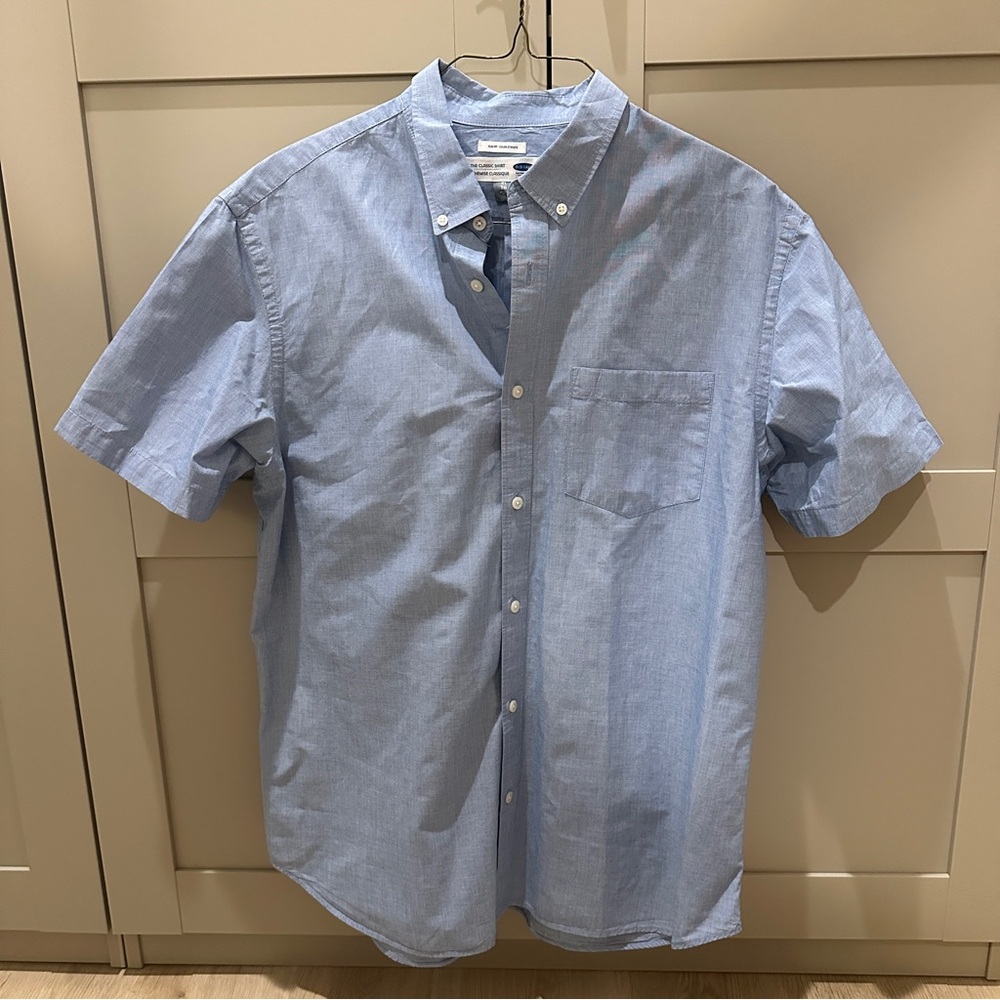 Old Navy Men's Sky Blue Casual Button Down Shirt